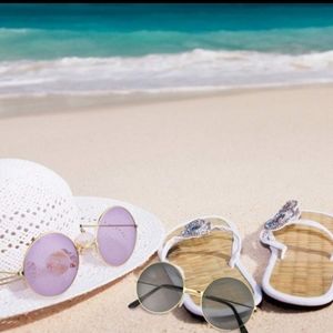 NWT Vintage Round  Sunglasses Retro Colored Trendy Sunglasses Metal Frame